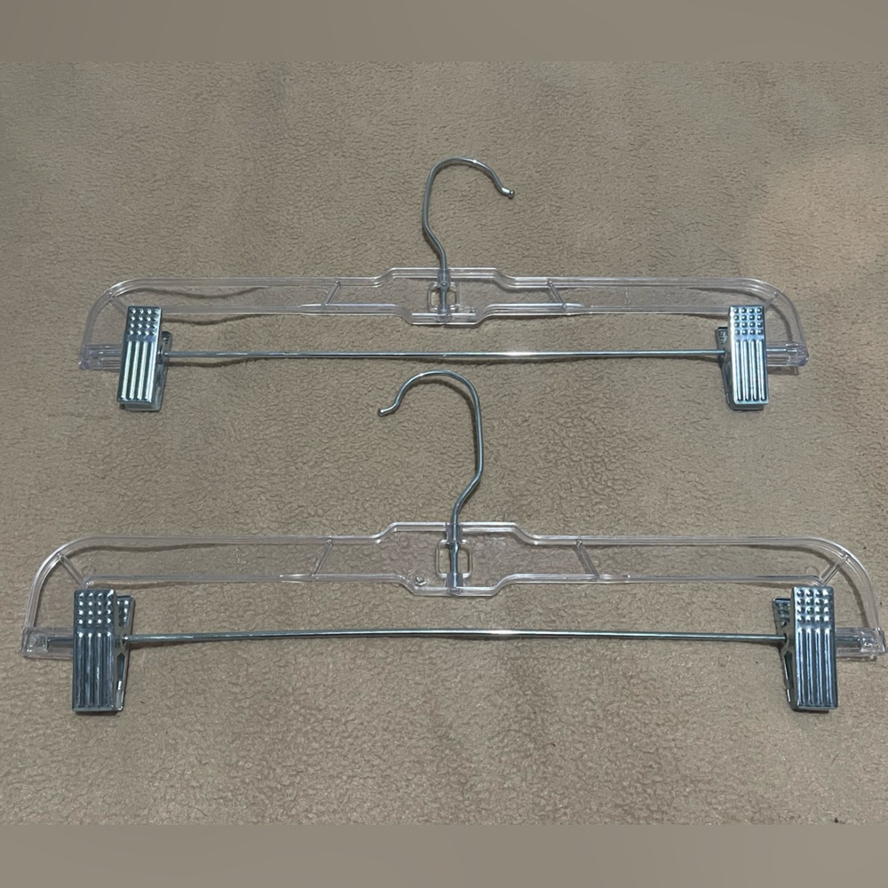 Clear Plastic Pant Hangers (20 pack)
